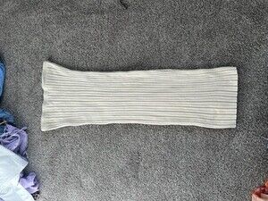 Cream Ribbed Knit Midi Skirt | Pull On | Size M